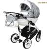 Детская коляска Grand Mirage Royal - стильная коляска 2в1 в чорно-белых цветах на силиконовых колесах