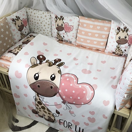 Набор постельного белья Жирафик розовый