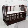 Детская кроватка Карпаты-Люкс орех - кроватка на шарнирах со стопором и закрытым ящиком
