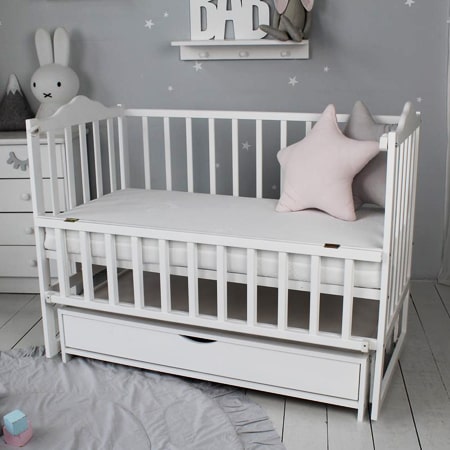 Дитяче ліжко Карпати-Люкс біле з  шухлядою 