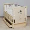 Детская кроватка Мишка на месяце 2 с закрытым ящиком, вставками МДФ и красивым рисунком
