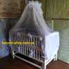 Дитяче ліжко Веселка - люкс біле з безшумним маятниковий механізмом на підшипниках