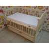 Дитяче ліжко Еліт слонова кістка - красиве букове ліжечко на шарнірах із закритим ящиком