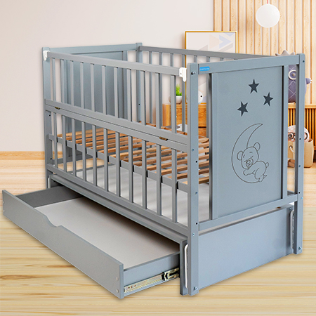 Дитяче ліжко Сонько ЛД-16 сіре з шухлядою