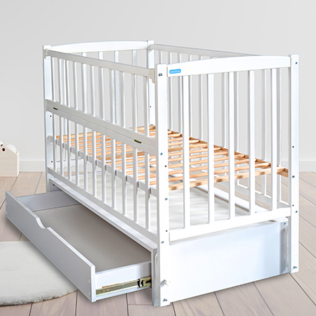 Дитяче ліжко Карпати біле з шухлядою