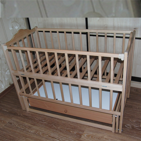 Карпаты-люкс - детская кроватка на шарнирах с деревянным закрытым ящиком