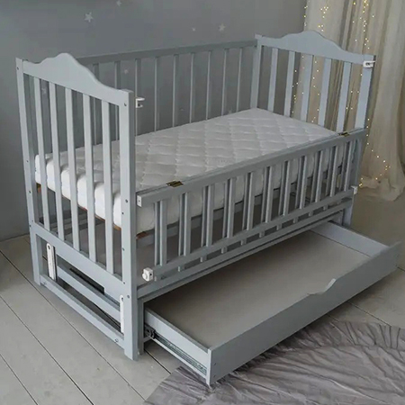 Дитяче ліжко Карпати-Люкс сіре з шухлядою