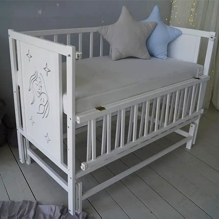 Дитяче ліжечко Матуся біле