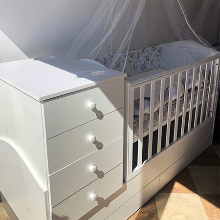 Дитяче ліжко-трансформер 3в1 біле