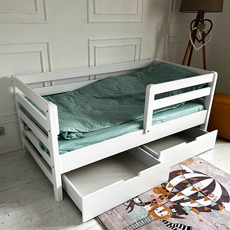 Подростковая кровать AURORA с ящиками белая 190*80 см